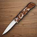 Piranha Knives Auto 21 Folding Knife 3.5" CPM S30V Steel Blade Camo Aluminum Handle