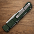 Piranha Knives Auto 21 Folding Knife 3.5" CPM S30V Steel Blade Green Aluminum Handle