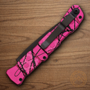Piranha Knives Auto 21 Tactical Folding Knife 3.5" CPM S30V Steel Blade Pink Aluminum Handle