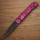 Piranha Knives Auto 21 Tactical Folding Knife 3.5" CPM S30V Steel Blade Pink Aluminum Handle