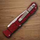 Piranha Knives Auto 21 Folding Knife 3.5" CPM S30V Steel Blade Red Aluminum Handle