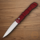 Piranha Knives Auto 21 Folding Knife 3.5" CPM S30V Steel Blade Red Aluminum Handle