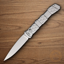 Piranha Knives Auto 21 Folding Knife 3.5" CPM S30V Steel Blade Silver Aluminum Handle