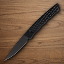 Piranha Knives Auto Crossfire Folding Knife 3" CPM S30V Steel Blade Black Aluminum Handle.