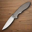 Piranha Knives Auto Fusion Folding Knife 3.5" CPM MagnaCut Steel Blade Gray Titanium Handle