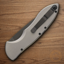 Piranha Knives Auto Fusion Folding Knife 3.5" CPM MagnaCut Steel Blade Gray Aluminum Handle.