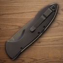 Piranha Knives Auto Fusion Folding Knife 3.5" CPM MagnaCut Steel Blade Black Aluminum Handle.