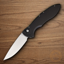 Piranha Knives Auto Fusion Folding Knife 3.5" CPM MagnaCut Steel Blade Black Aluminum Handle.