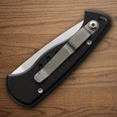 Piranha Knives Auto Fingerling Folding Knife 2.5" 154CM Steel Blade Black Aluminum Handle.