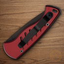 Piranha Knives Auto Fingerling Tactical Folding Knife 2.5" 154CM Steel Blade Red Aluminum Handle.