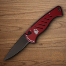 Piranha Knives Auto Fingerling Tactical Folding Knife 2.5" 154CM Steel Blade Red Aluminum Handle.