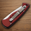 Piranha Knives Auto Fingerling Folding Knife 2.5" 154CM Steel Blade Red Aluminum Handle