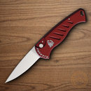 Piranha Knives Auto Fingerling Folding Knife 2.5" 154CM Steel Blade Red Aluminum Handle