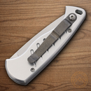 Piranha Knives Auto Fingerling Folding Knife 2.5" 154CM Steel Blade Silver Aluminum Handle