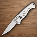 Piranha Knives Auto Fingerling Folding Knife 2.5" 154CM Steel Blade Silver Aluminum Handle