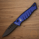 Piranha Knives Auto Amazon Tactical Folding Knife 3.25" 154CM Steel Blade Blue Aluminum Handle