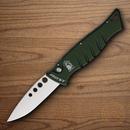 Piranha Knives Auto Amazon Folding Knife 3.25" 154CM Steel Blade Green Aluminum Handle