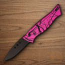 Piranha Knives Auto Amazon Tactical Folding Knife 3.25" 154CM Steel Blade  Pink Camo Aluminum Handle.