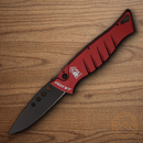Piranha Knives Auto Amazon Tactical Folding Knife 3.25" 154CM Steel Blade Red Aluminum Handle