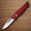 Piranha Knives Auto Amazon Folding Knife 3.25" 154CM Steel Blade Red Aluminum Handle