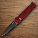 Piranha Knives Auto Bodyguard Tactical Folding Knife 3.25" CPM S30V Steel Blade Red Aluminum Handle.