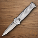 Piranha Knives Auto Bodyguard Folding Knife 3.25" CPM S30V Steel Blade Silver Aluminum Handle.