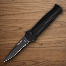 Piranha Knives Auto Miniguard Tactical Folding Knife 2.75" CPM S30V Steel Blade Black Aluminum Handle.