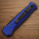 Piranha Knives Auto Miniguard Tactical Folding Knife 2.75" CPM S30V Steel Blade Blue Aluminum Handle.