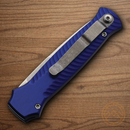 Piranha Knives Auto Miniguard Folding Knife 2.75" CPM S30V Steel Blade Blue Aluminum Handle