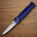 Piranha Knives Auto Miniguard Folding Knife 2.75" CPM S30V Steel Blade Blue Aluminum Handle