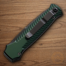 Piranha Knives Auto Miniguard Tactical Folding Knife 2.75" CPM S30V Steel Blade Green Aluminum Handle