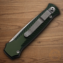 Piranha Knives Auto Miniguard Folding Knife 2.75" CPM S30V Steel Blade Green Aluminum Handle