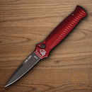 Piranha Knives Auto Miniguard Tactical Folding Knife 2.75" CPM S30V Steel Blade Red Aluminum Handle