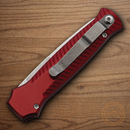 Piranha Knives Auto Miniguard Folding Knife 2.75" CPM S30V Steel Blade Red Aluminum Handle.