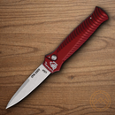 Piranha Knives Auto Miniguard Folding Knife 2.75" CPM S30V Steel Blade Red Aluminum Handle.