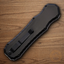 Piranha Knives Auto Excalibur Tactical Folding Knife 3.25" 154CM Steel Blade Black Aluminum Handle.