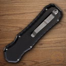 Piranha Knives Auto Excalibur Folding Knife 3.25" 154CM  Steel Blade Black Aluminum Handle.
