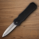 Piranha Knives Auto Excalibur Folding Knife 3.25" 154CM  Steel Blade Black Aluminum Handle.