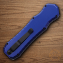 Piranha Knives Auto Excalibur Tactical Folding Knife 3.25" 154CM Steel Blade Blue Aluminum Handle