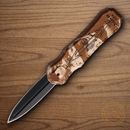 Piranha Knives Auto Excalibur Tactical Folding Knife 3.25" 154CM Steel Blade Camo Aluminum Handle