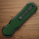 Piranha KnivesAuto Excalibur Tactical Folding Knife 3.25" 154CM Steel Blade Green Aluminum Handle