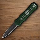 Piranha KnivesAuto Excalibur Tactical Folding Knife 3.25" 154CM Steel Blade Green Aluminum Handle