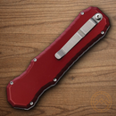Piranha KnivesAuto Excalibur Tactical Folding Knife 3.25" 154CM Steel Blade Red Aluminum Handle