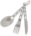Pathfinder Utensil Set Fork / Spoon / Knife. 304 Stainless Steel One Piece Construction