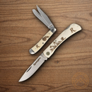 Remington Turkey Tin Collector Gift Set Pocket Knife Stainless Steel Blades Bone