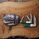 Remington Pin Tails Gift Set Pocket Knife Stainless Steel Blades Bone Pakkawood