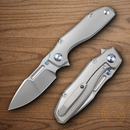 REMETTE TwoFace Folding Knife 3″ Bohler M390 Steel Blade Gray Titanium Handle