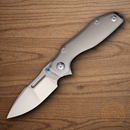 REMETTE TwoFace Folding Knife 3″ Bohler M390 Steel Blade Gray Titanium Handle