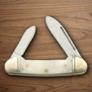 Rough Ryder Mini Canoe Pocket Knife Stainless Steel Blades White Bone Handle