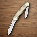 Rough Ryder Mini Canoe Pocket Knife Stainless Steel Blades White Bone Handle